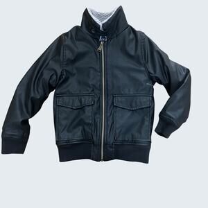 Bass Creek Outfitters Kids Size 8 Faux Leather Bomber Jacket Sherpa‎ Lining Boys